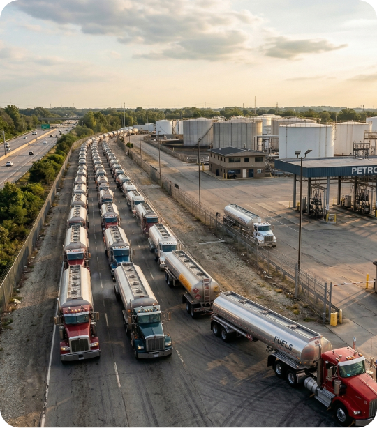 Fuel trucks stuck at rack